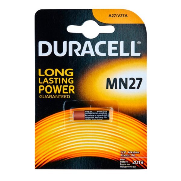 Duracell A27 12V Batteri 1 stk     - Sort