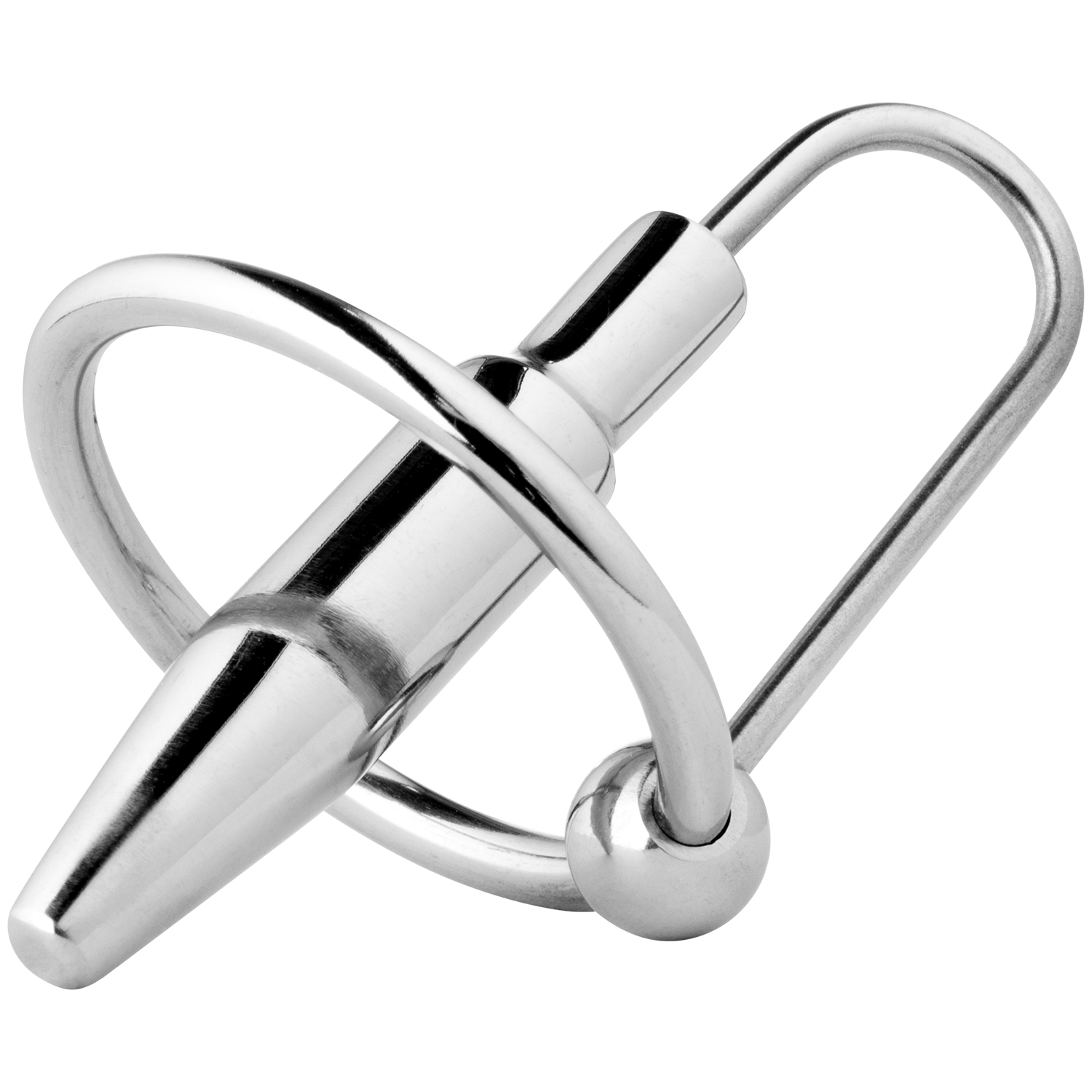 Kiotos Penis Plug med Glansring - Sølv - M