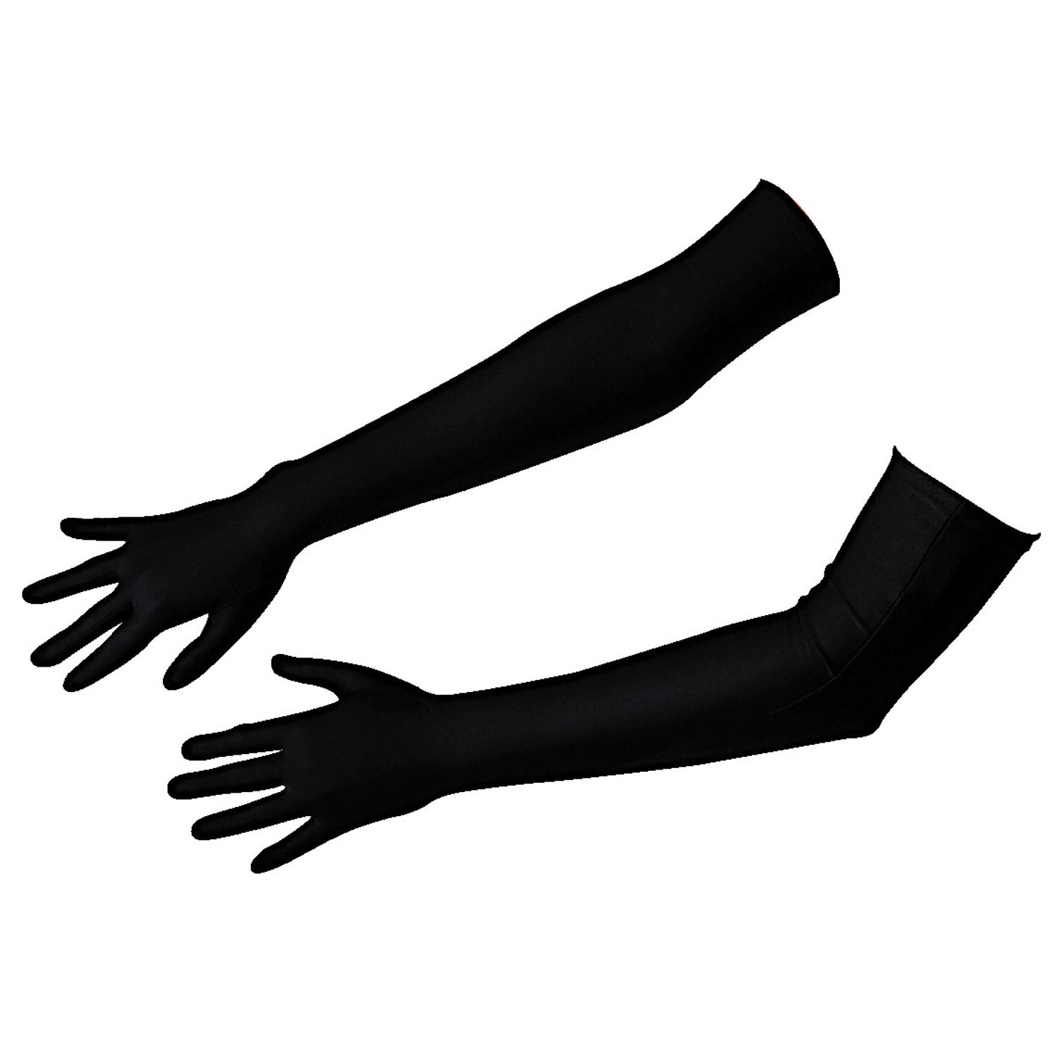 Cottelli Satin Lange Handsker - Sort - One size