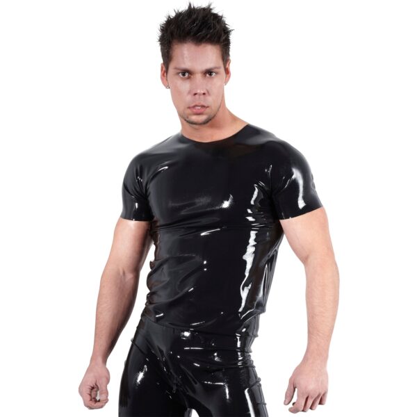 Late X Latex T-Shirt Mænd       - Sort - 2XL