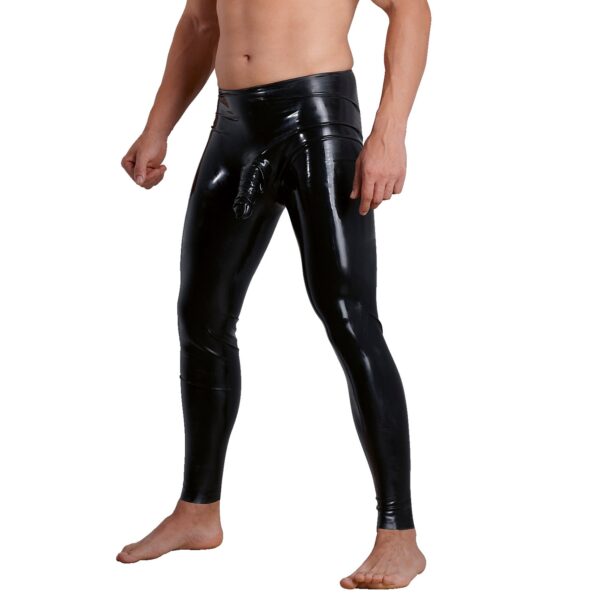Late X Latex Bukser med Penis Sleeve Mænd    - Sort - S
