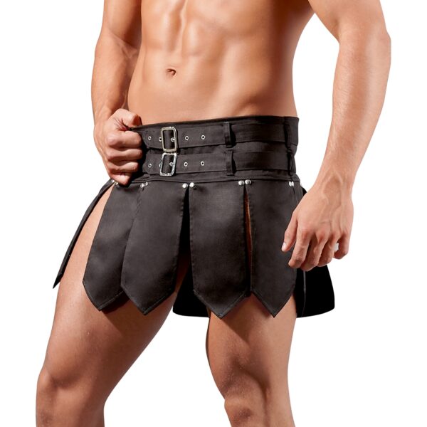Svenjoyment Gladiator Skirt med 2 Bælter     - Sort - M