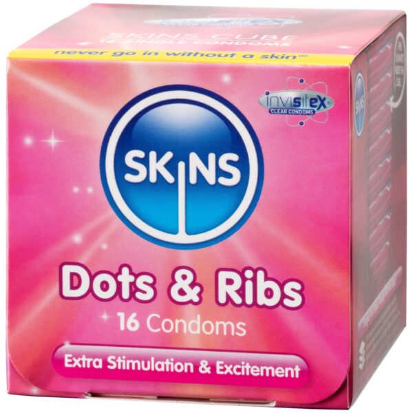Skins Dots&Ribs Kondomer 16 stk    - Klar