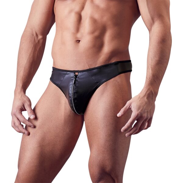 Svenjoyment Neopren String med Rhinsten      - Sort - 2XL