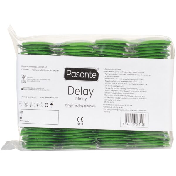 Pasante Delay Infinity Kondomer 144 stk     - Klar
