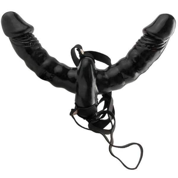 Fetish Fantasy Double Delight Strap-On med Vibrator     - Sort