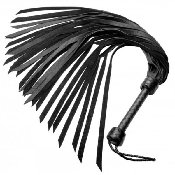 Strict Leather Flogger 82 cm       - Sort