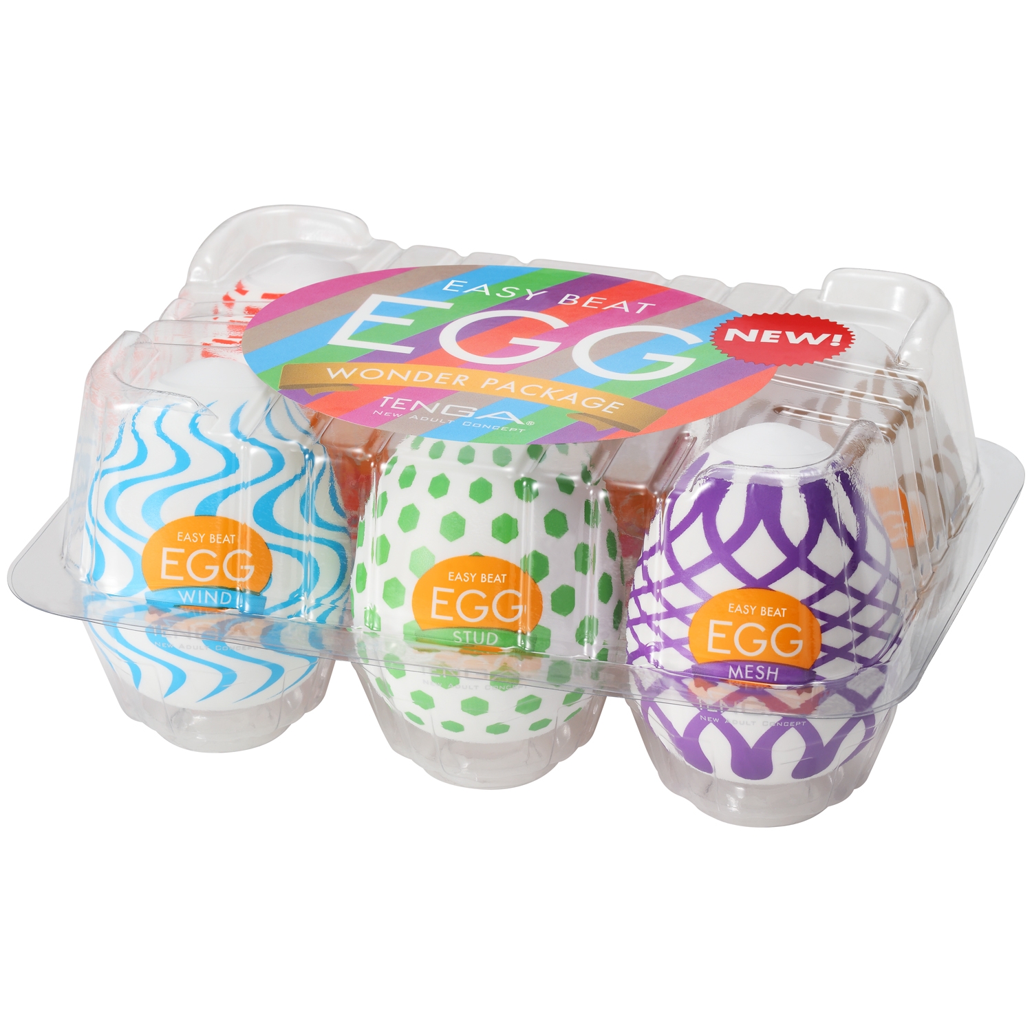TENGA Egg Variety Wonder Onani Håndjob 6 Pack - Hvid