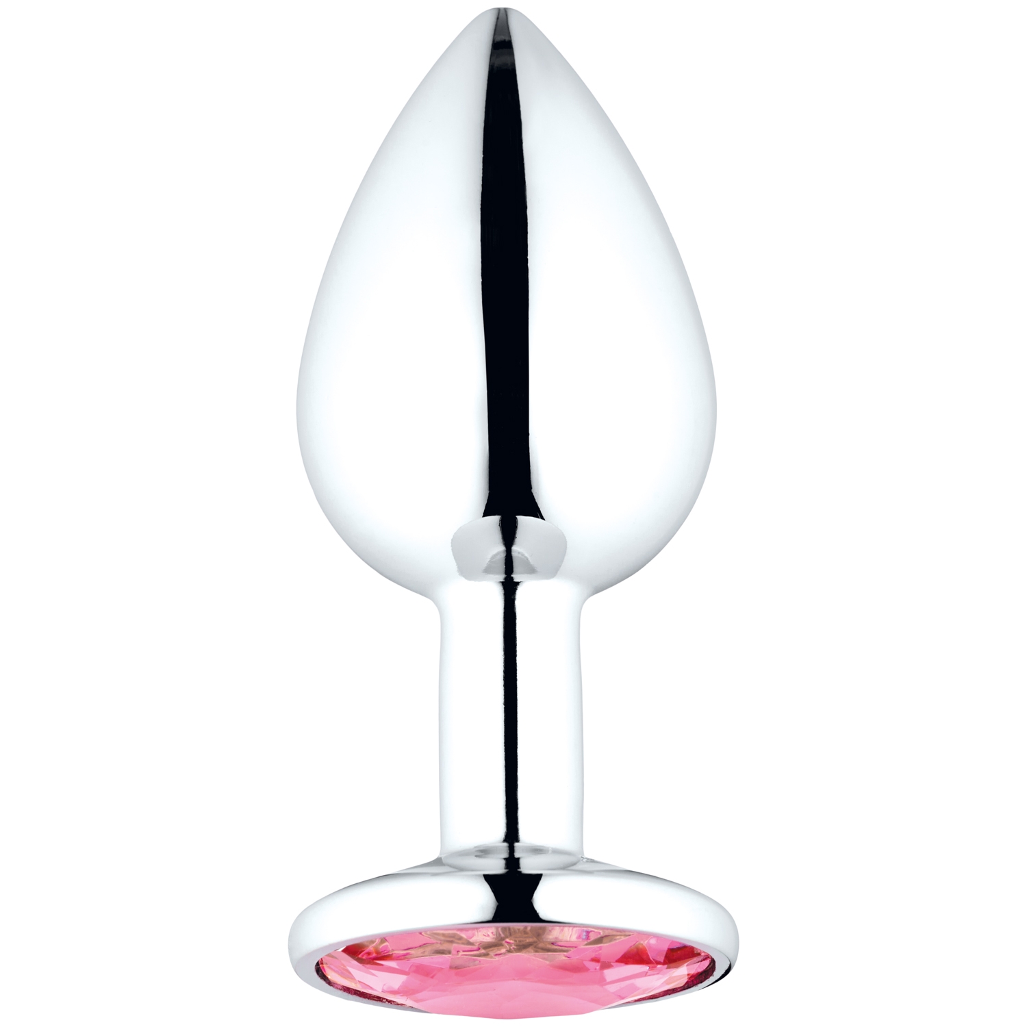 Sinful Pink Jewel Metal Butt Plug Small - Sølv