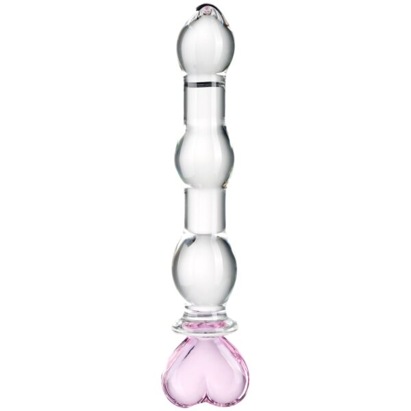 baseks Heart Beaded Glas Dildo