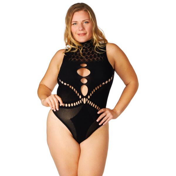 NORTIE Blossom Taiga Bodystocking Plus Size     - Sort - Plus size