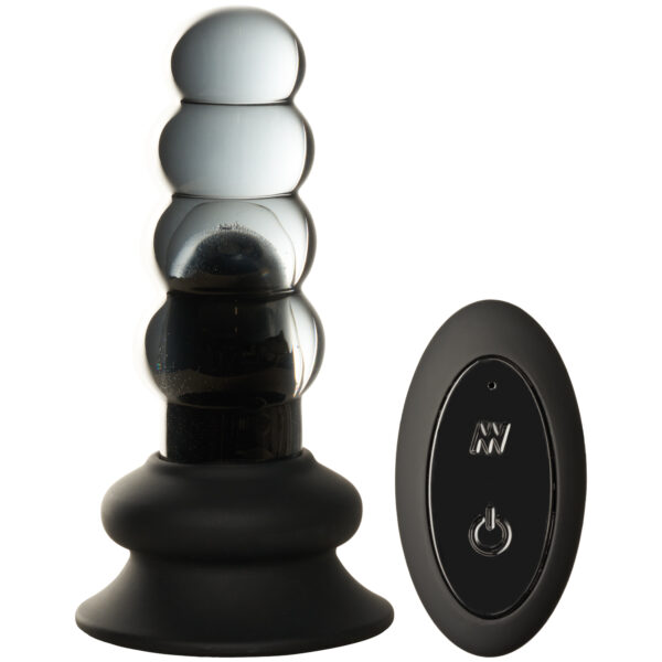 Sinful Vibrerende Beaded Glas Butt Plug med Fjernbetjening   - Klar