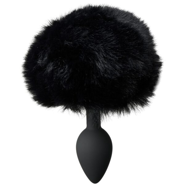 baseks Furry Bunny Tail Butt Plug Sort    - Sort