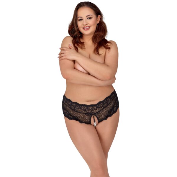 Cottelli Curves Sorte Blonde Trusser      - Sort - 4XL