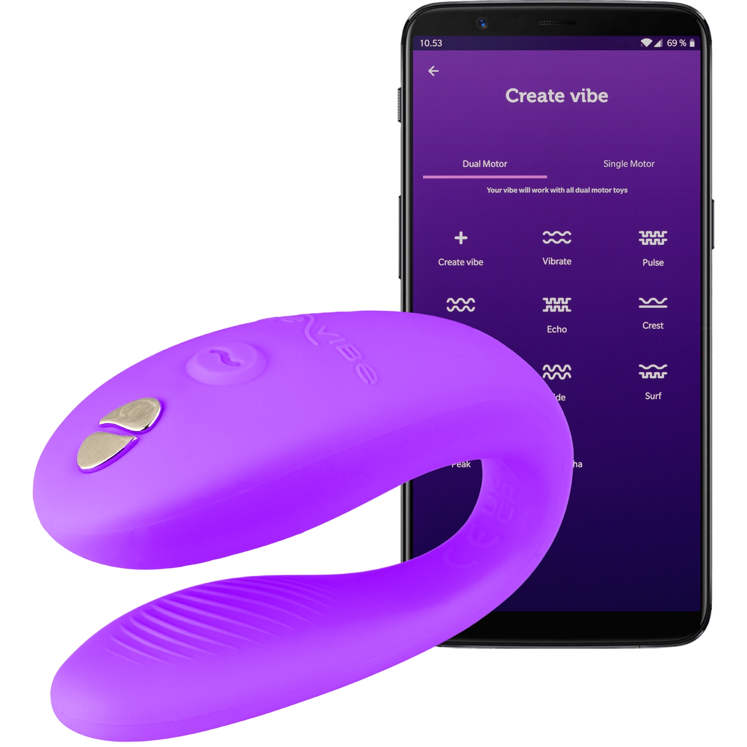 We-Vibe Sync GO App-styret Par Vibrator - Lilla