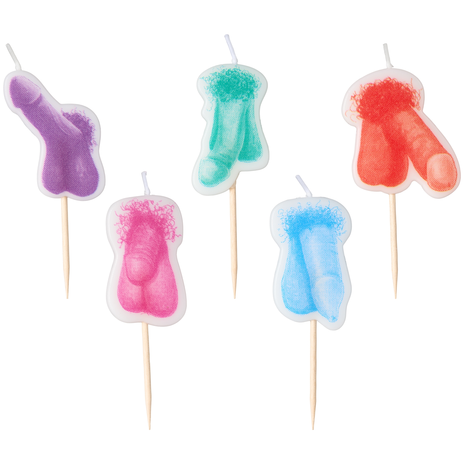 Little Genie Dirty Penis Stearinlys Sæt - Flere farver