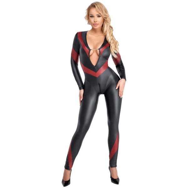 Cottelli PARTY Sort og Rødt Catsuit     - Sort - L