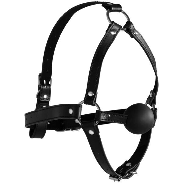 Ouch! Xtreme Hoved Harness med Solid Ball Gag   - Sort