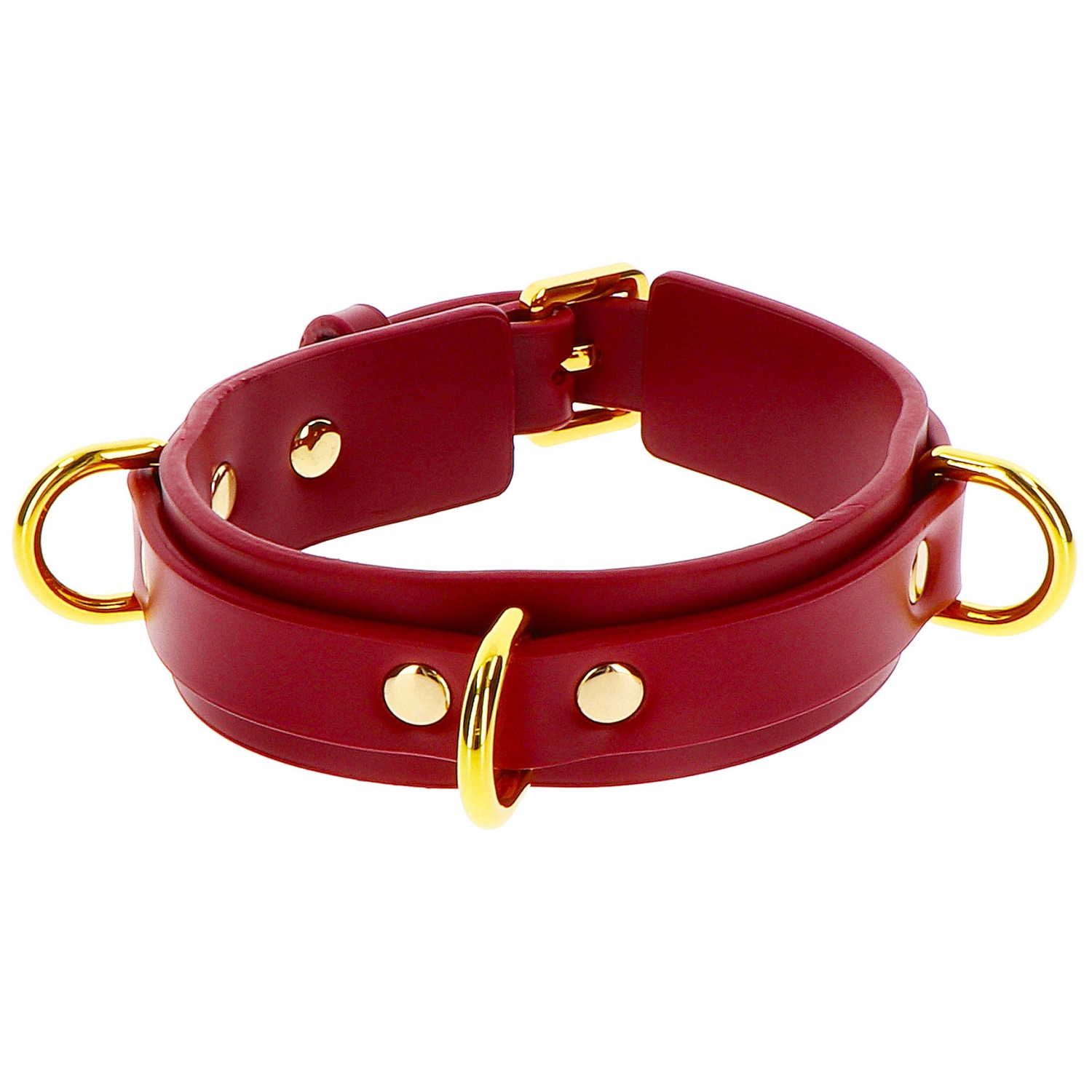 Taboom Bondage in Luxury D-ring Halsbånd Deluxe - Bordeaux