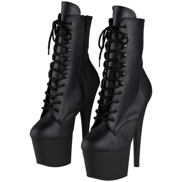 Pleaser Adore 1020 Ankelstøvle med Snøre i Kunstlæder   - Sort - 35