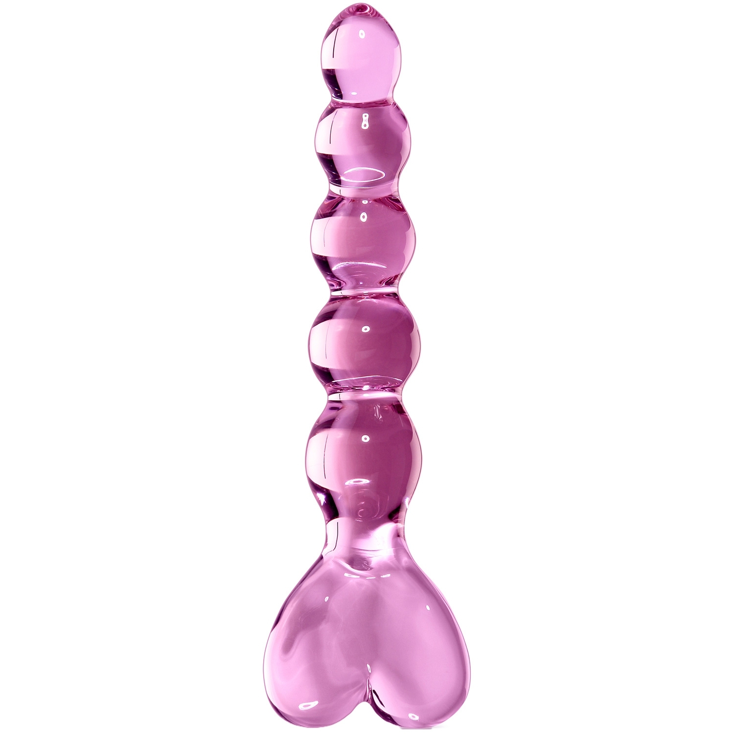 Icicles No 43 Hjerte Glas Dildo 20 cm - Pink