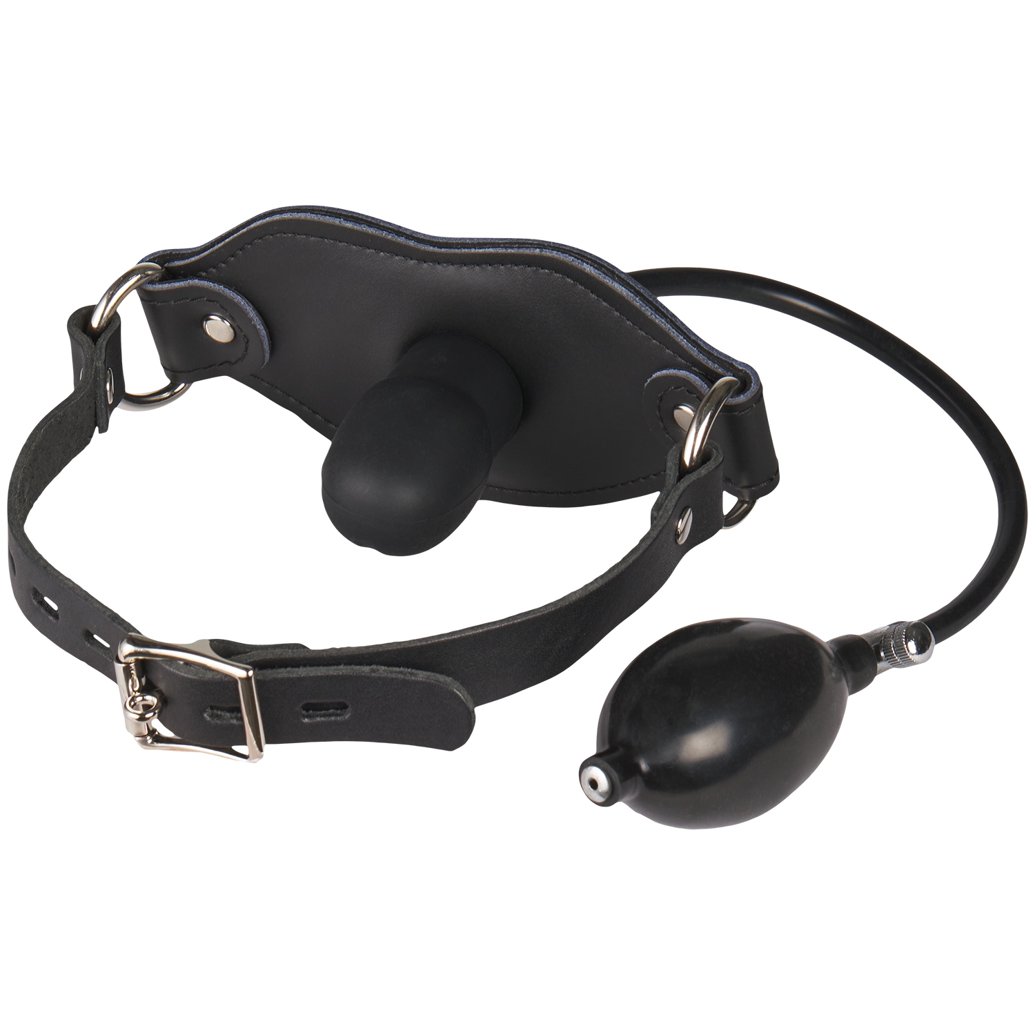 Master Series Silencer Oppustelig Silikone Penis Gag - Sort