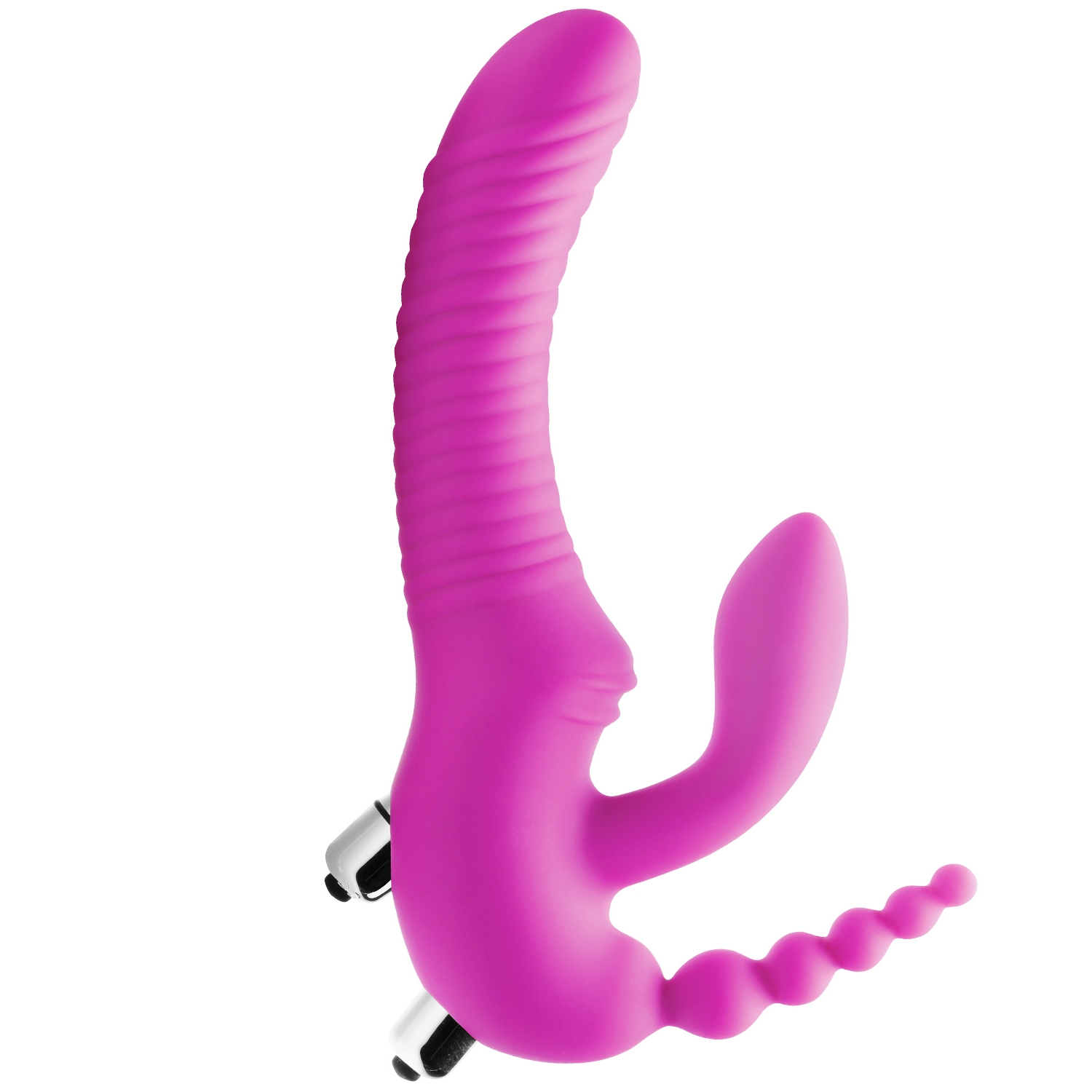 Strap U Regal Rider Vibrerende Triple G Strap-On Dildo - Rosa