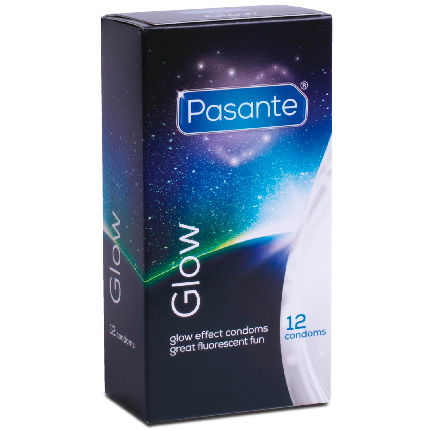 Pasante Glow In The Dark Kondomer 12 stk - Klar