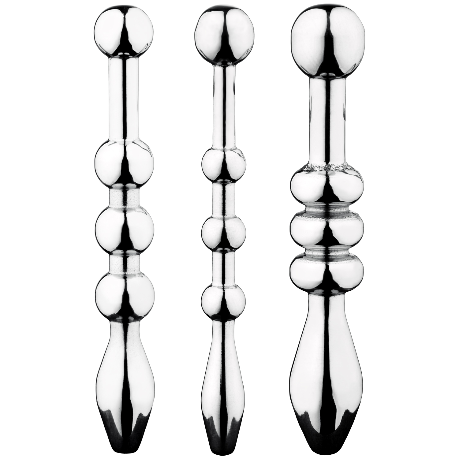 Ouch! Metal Urethra Sounds Plug Sæt - Sølv