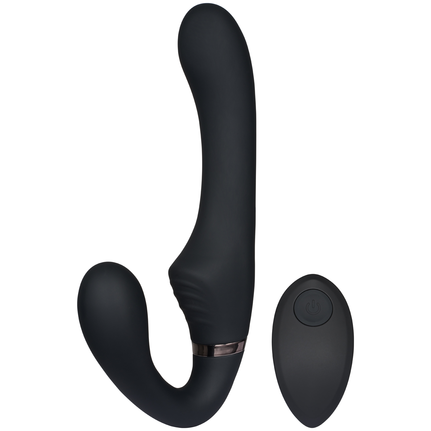 Sinful Fjernbetjent Strap-on Dildo til Par 21,2 cm - Sort