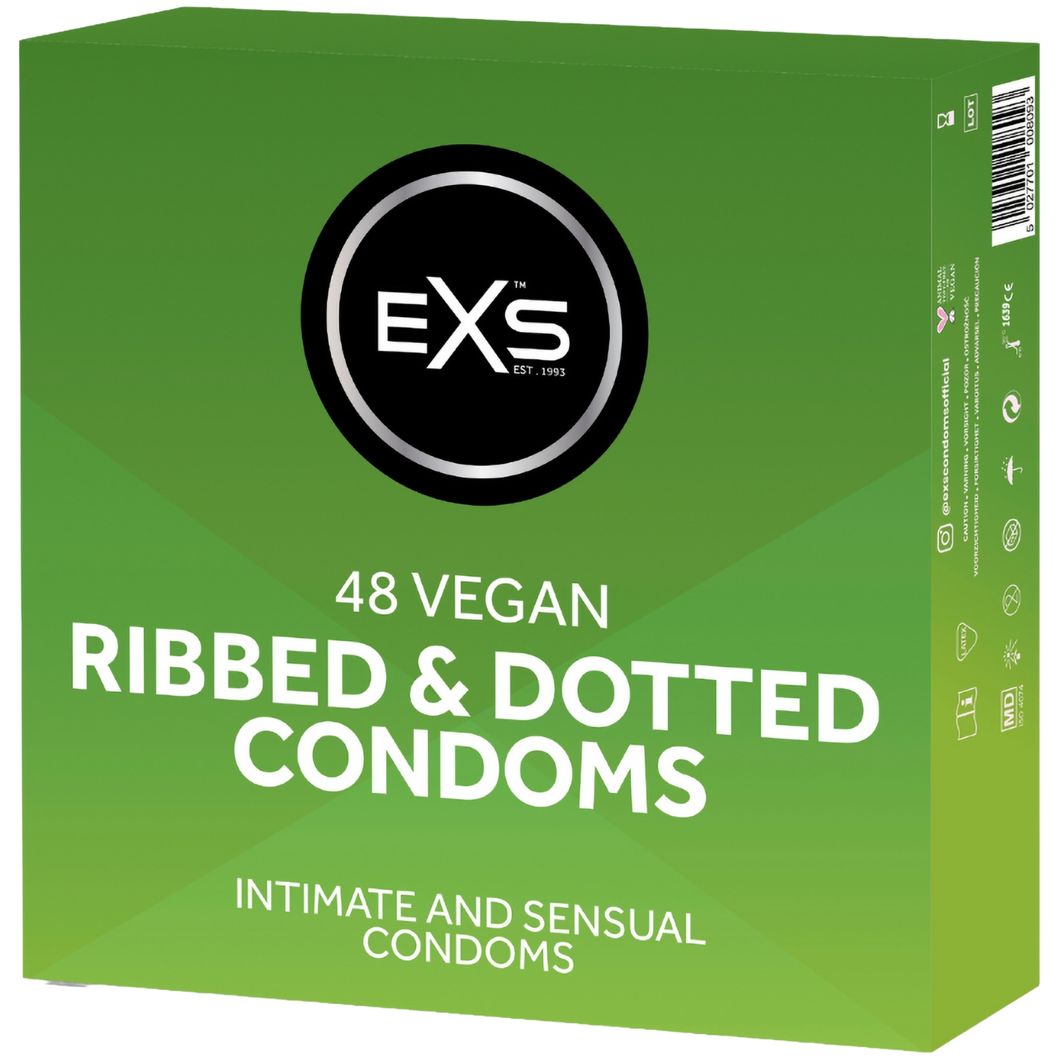 EXS Ribbed&Dotted Kondomer 48 stk - Klar