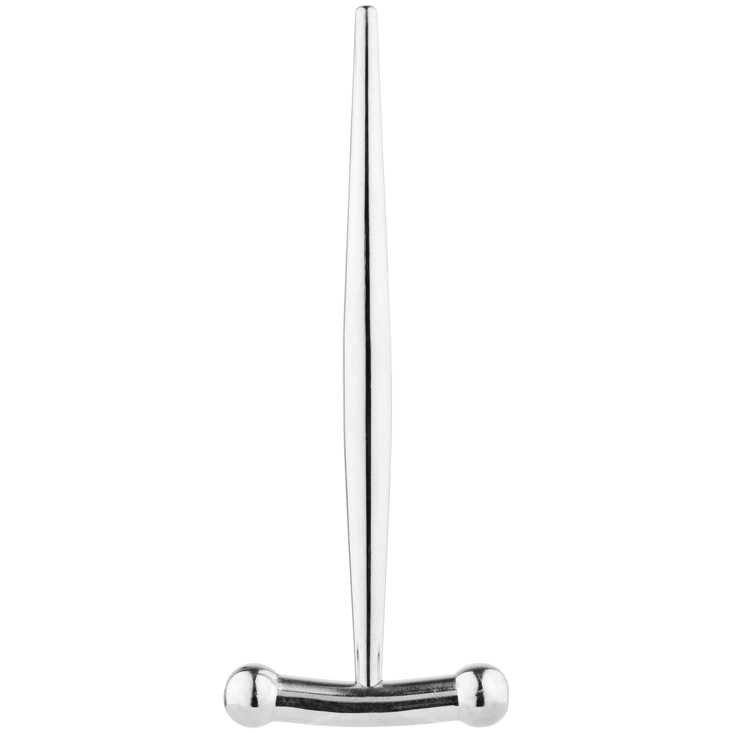 Kiotos Steel Vader Round Tip Penis Stick i Stål - Sølv
