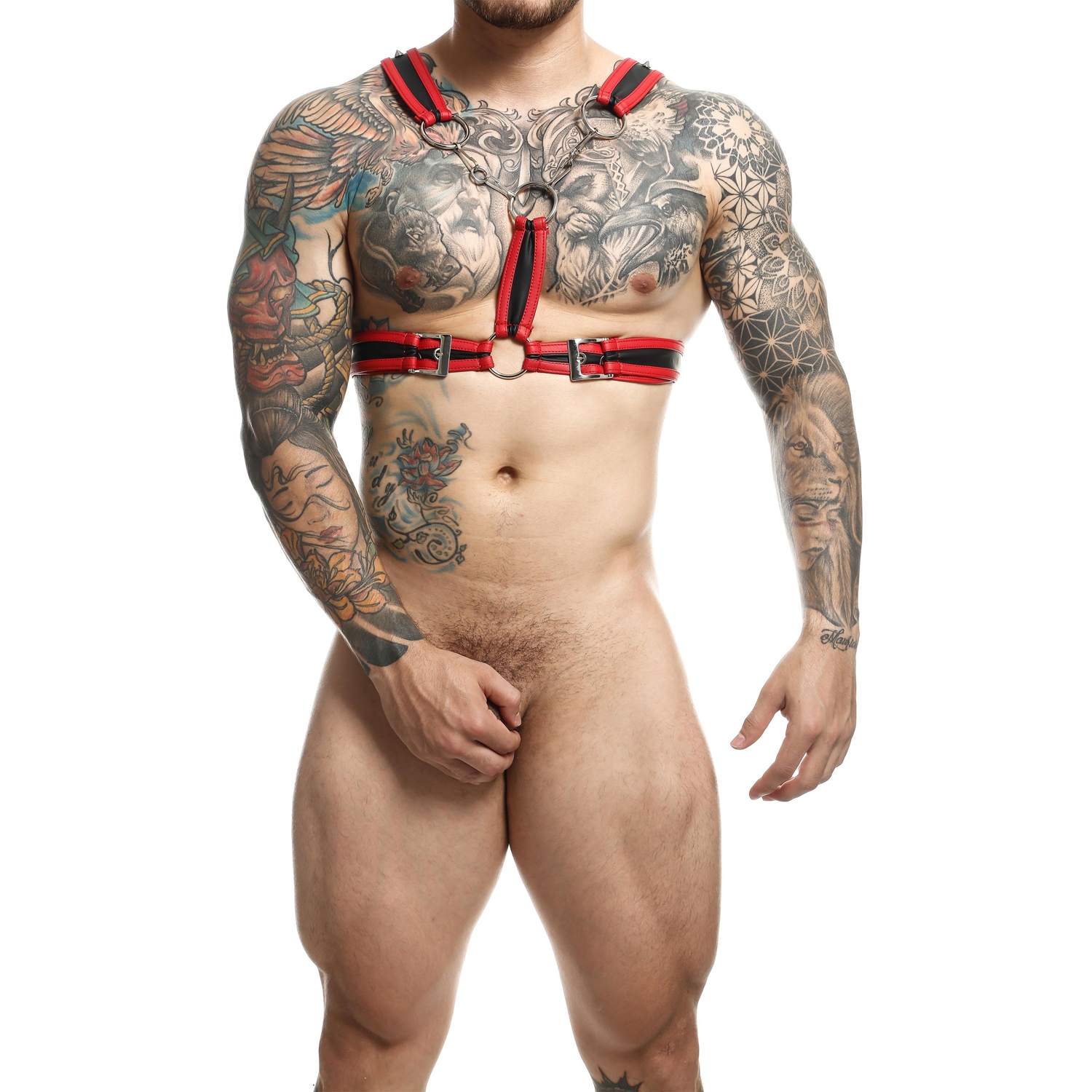 MaleBasics Dngeon Cross Bryst Harness - Rød - One size