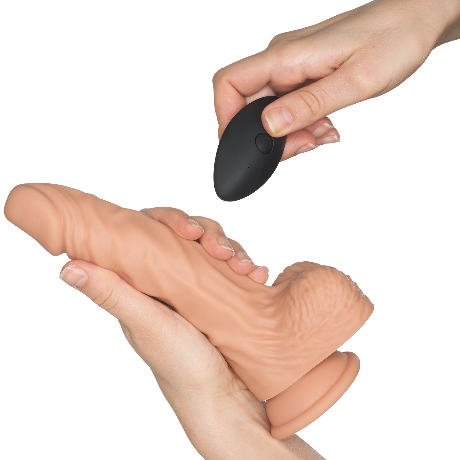 Willie City Fjernbetjent Realistisk Dildo Vibrator 22 cm - Nude