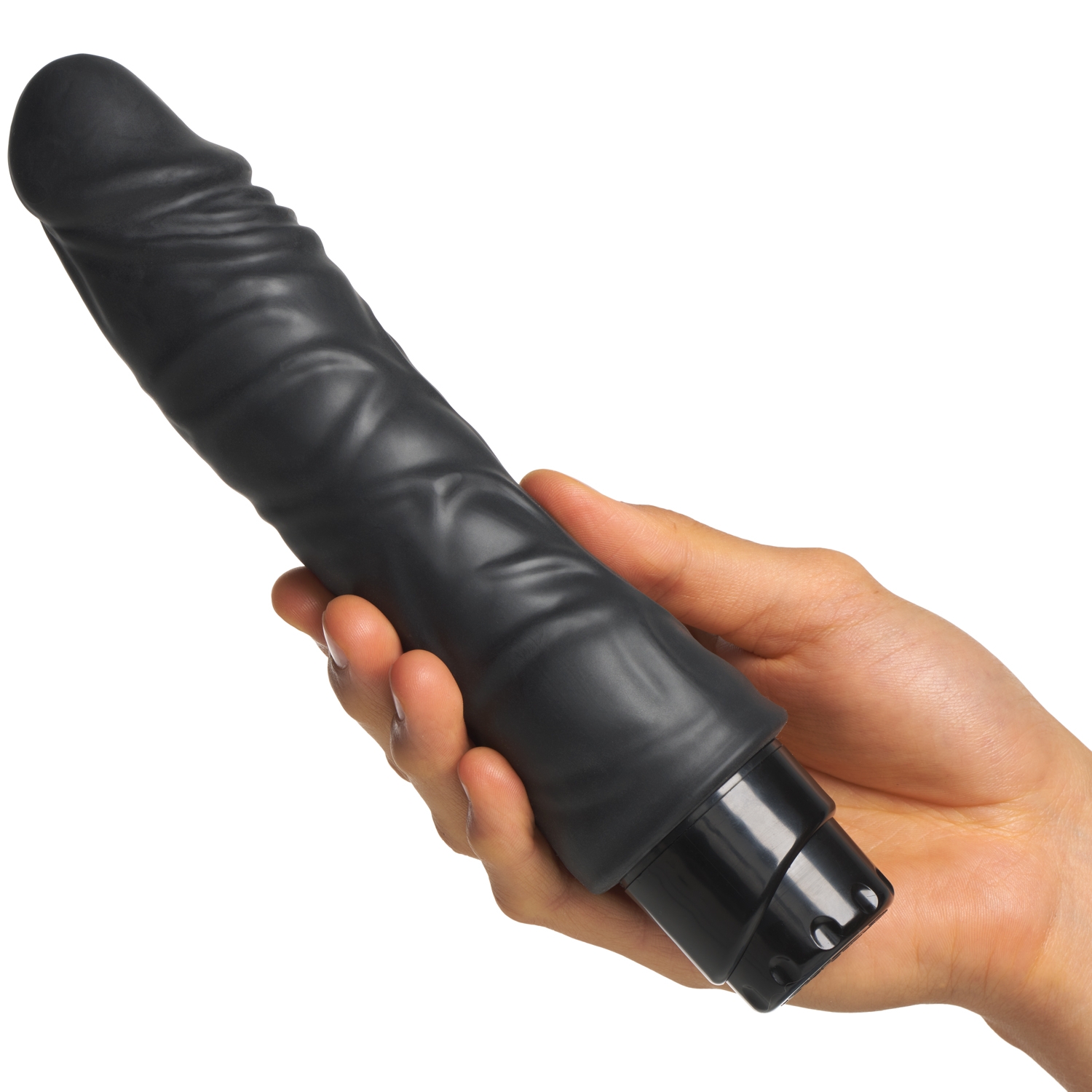 Willie City Luxe Sort Realistisk Multispeed Dildo Vibrator 22,5 cm - Sort