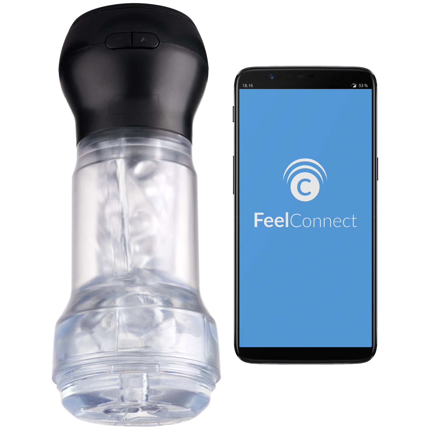 Kiiroo Feel Pocket Crystal Stroker med PowerBlow Sugekop Kombi - Klar