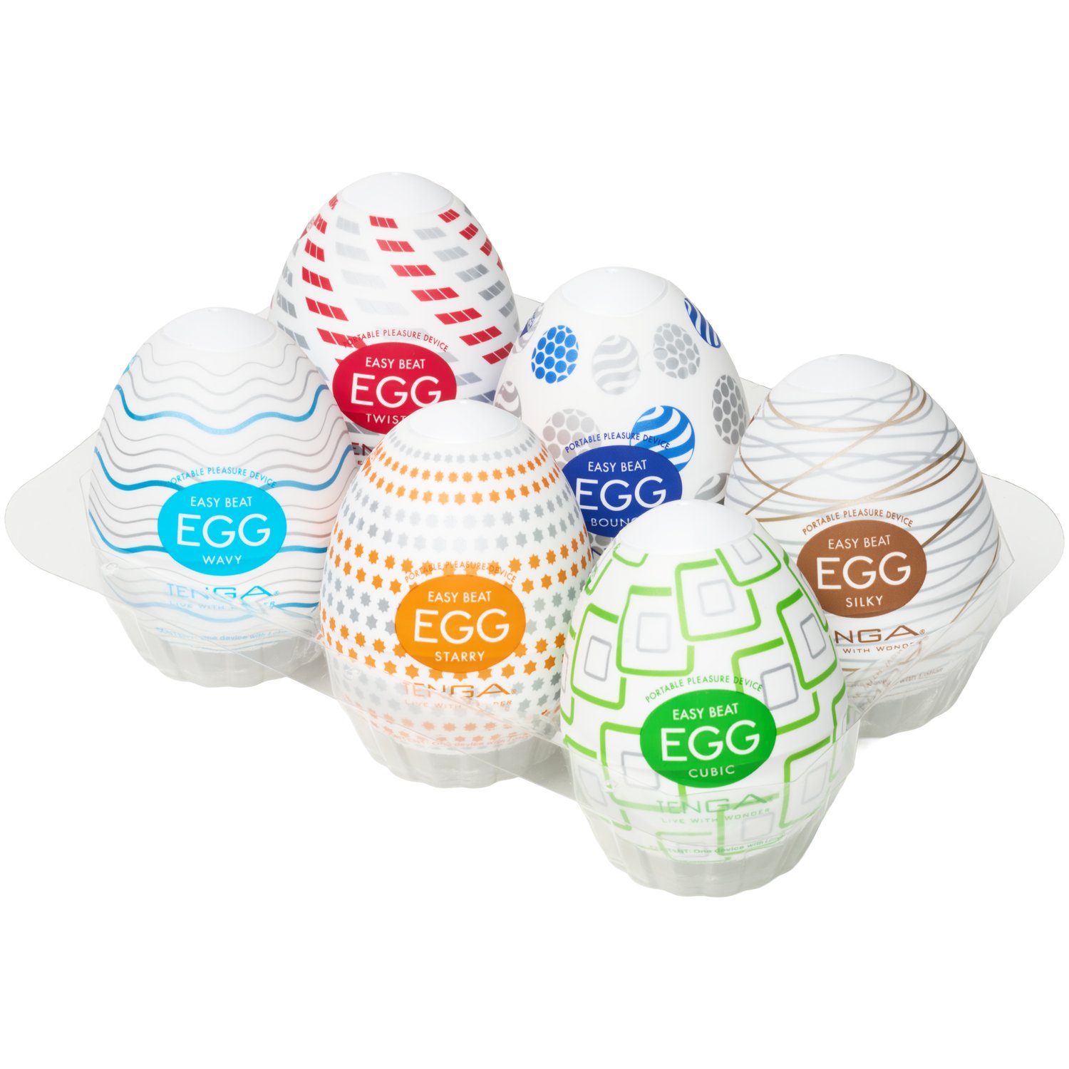 TENGA Egg Easy Beat Variety Package 6 stk - Hvid