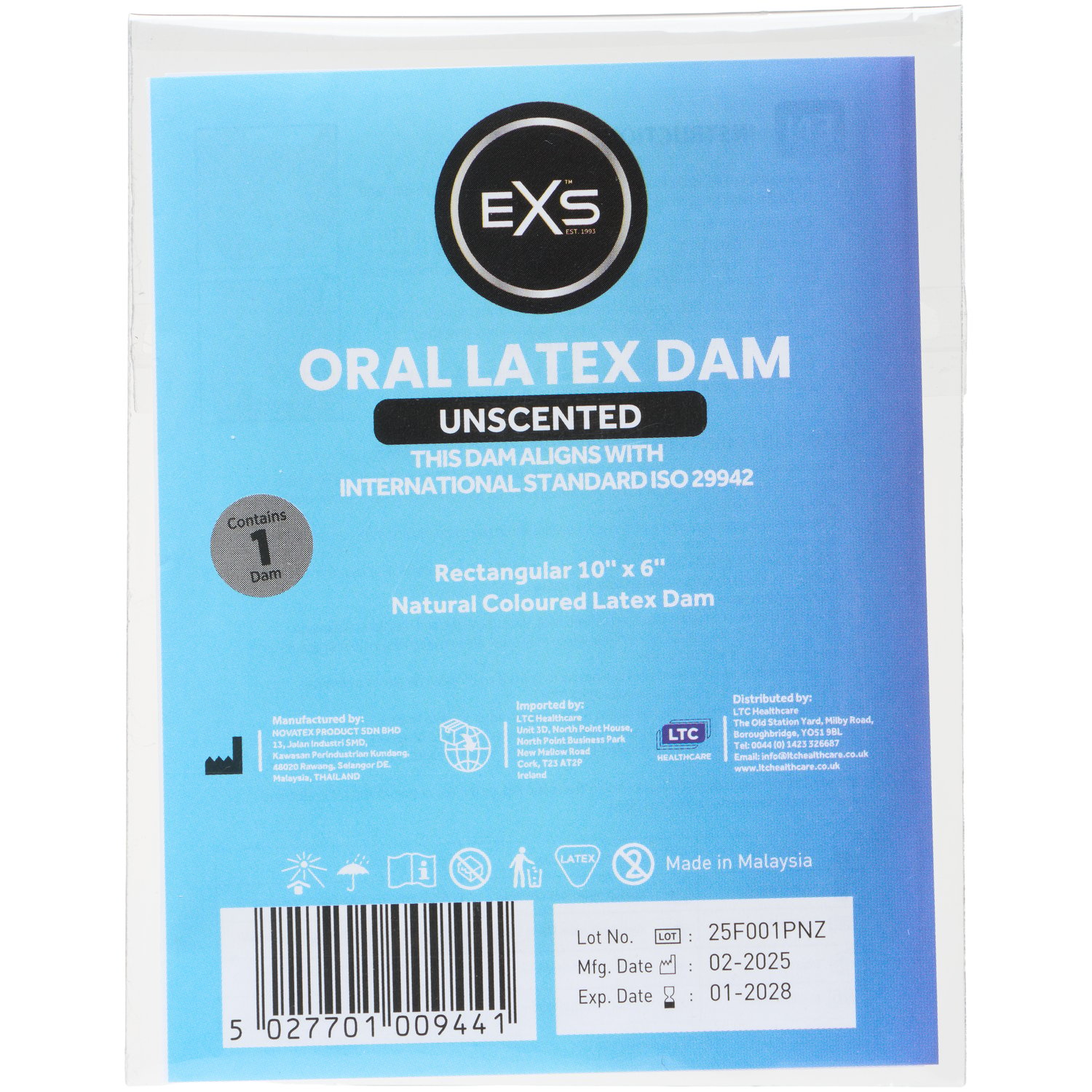 EXS Oral latex slikkelap 1-pak - Klar