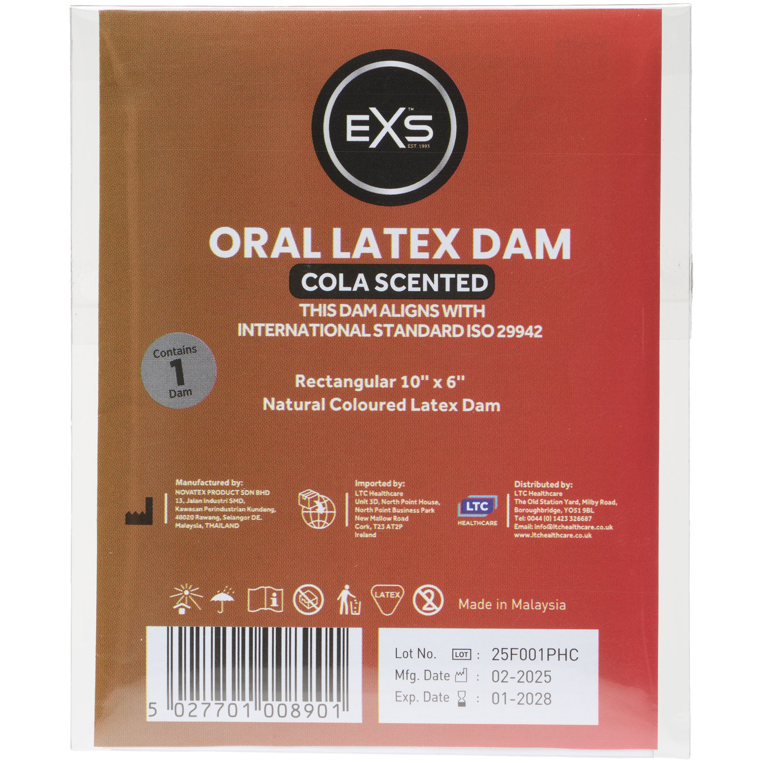EXS Oral Latex Slikkelap 1 stk - Klar